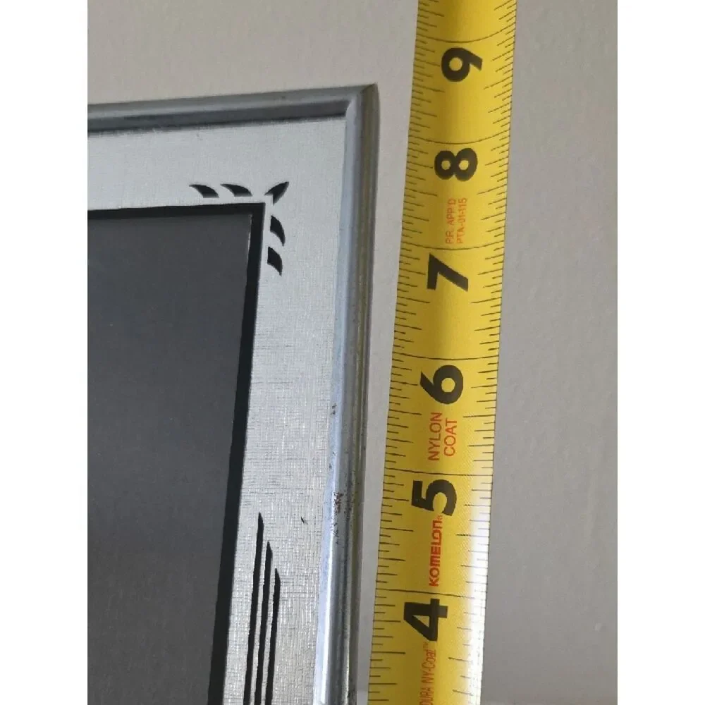 Silver Decorative Photo Frame with Black Accents